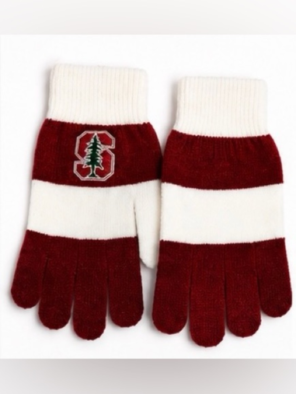 Stanford Cardinal LogoFit Knit Gloves Red White Cozy Winter OSFM Collegiate NWT